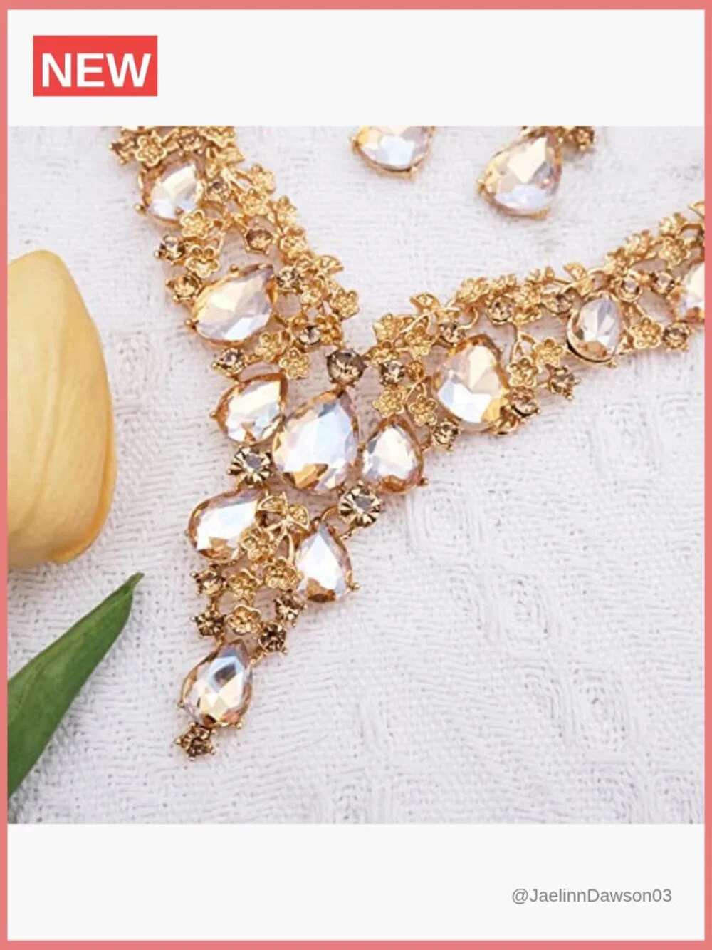 Elegant Crystal Flower Bridal Necklace Earrings Bangle Set Wedding Dress